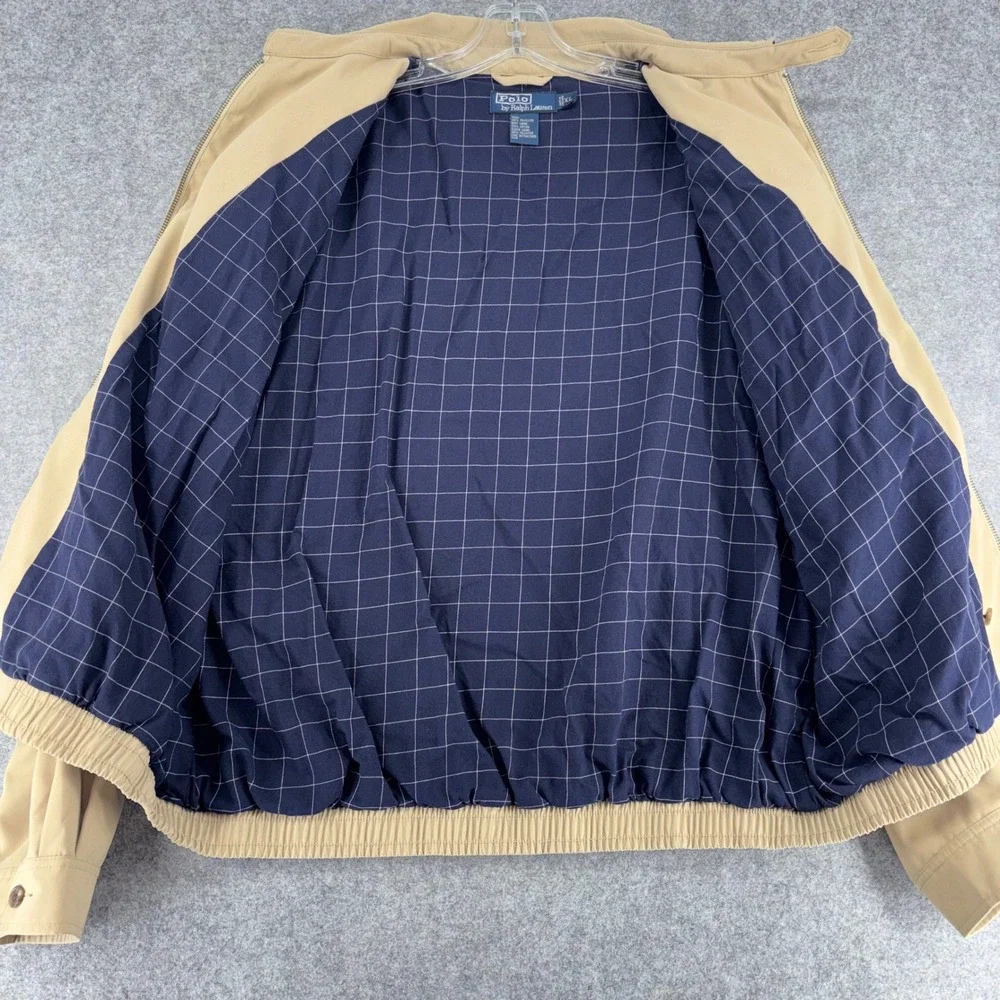 VTG Ralph Lauren Men XL Khaki Bi-Swing Windbreaker Harrington Jacket Pony Y2K